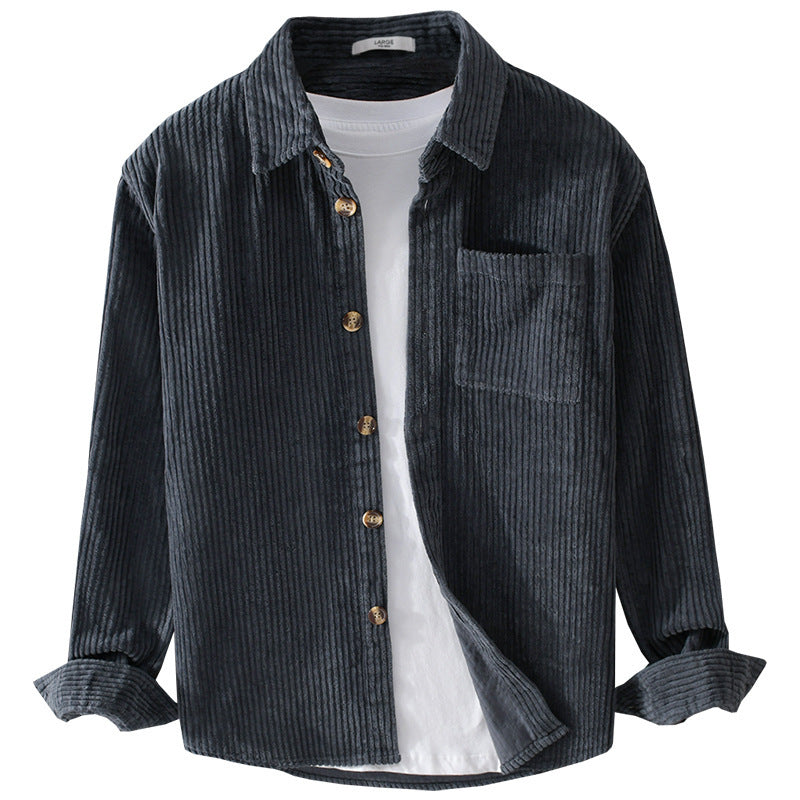 Winter Corduroy Shirt With Pocket