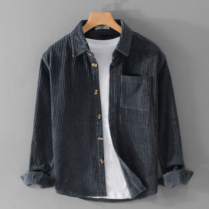 Winter Corduroy Shirt With Pocket