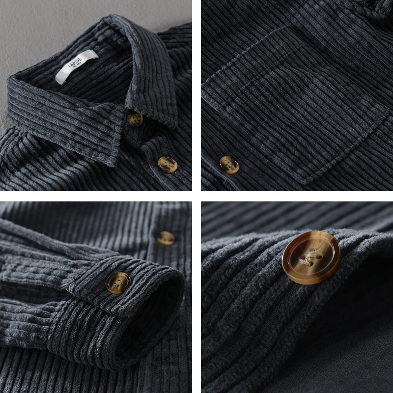 Winter Corduroy Shirt With Pocket