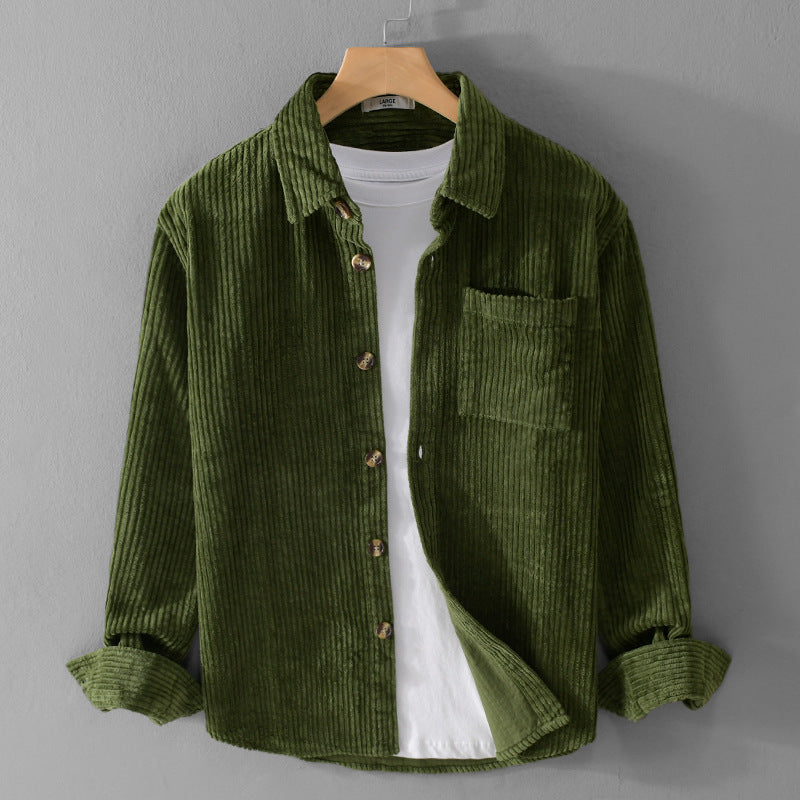 Winter Corduroy Shirt With Pocket