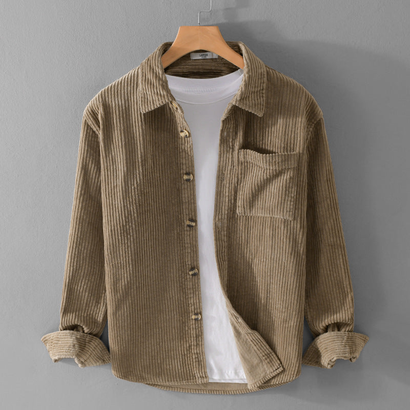 Winter Corduroy Shirt With Pocket