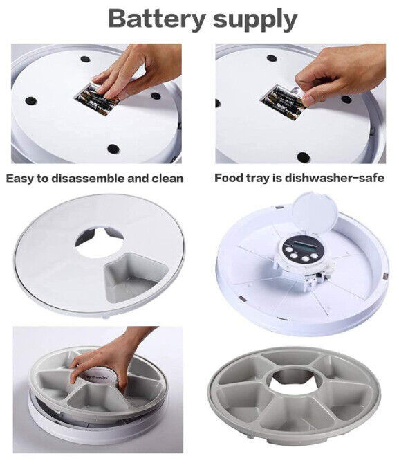 Automatic Day Meal Timed Pet Dog Cat Feeder Food Bowl Auto Holiday Dispenser