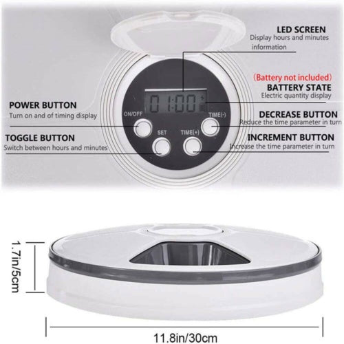 Automatic Day Meal Timed Pet Dog Cat Feeder Food Bowl Auto Holiday Dispenser